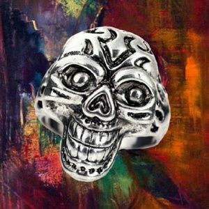 Stainless Steel Skull Ring Size 10